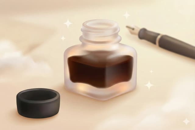 Imagen de un tintero y una pluma